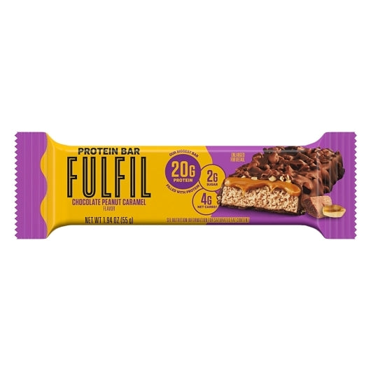 FulFil Chocolate Peanut Caramel Flavored Protein Standard Bar, 6 x 12 x 1.94 oz Case - Candy & Confections