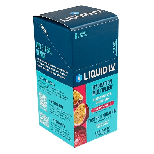 Liquid I.V. Passion Fruit Electrolyte Drink Mix Singles 8 Count, 12 x 8 x 0.56 oz Case - Pantry Ingredients - image 2