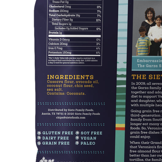 Siete Sea Salt Tortilla Chips, 12 x 5 oz Case - DOT product image 3