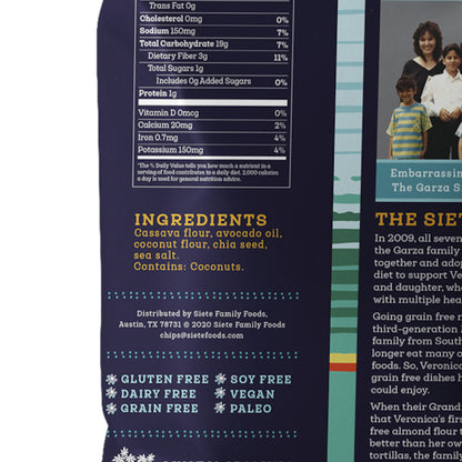 Siete Sea Salt Tortilla Chips, 12 x 5 oz Case - DOT product image 3