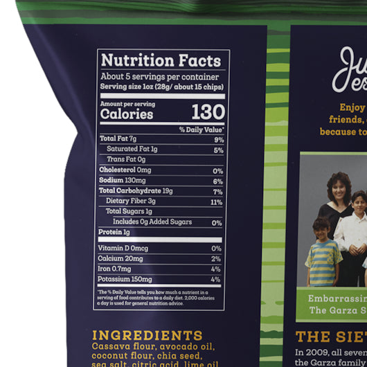 Siete Lime Tortilla Chips, 12 x 5 oz Case - DOT product image 4