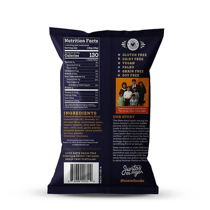 Siete Family Foods Nacho Tortilla Chips, 24 x 1 oz Case - DOT product image 2