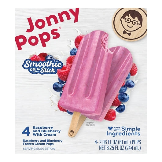 Jonnypops Smoothie Pops Raspberries Blueberries & Creme 4 Each - (Pack Of 6) - DOT product image 1