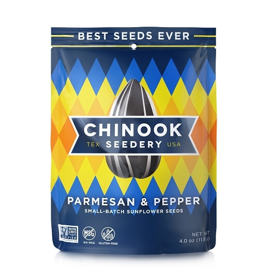 Chinook Seedery Parmesan & Pepper Sunflower Seeds, 12 x 4 oz Case - Nuts & Seeds