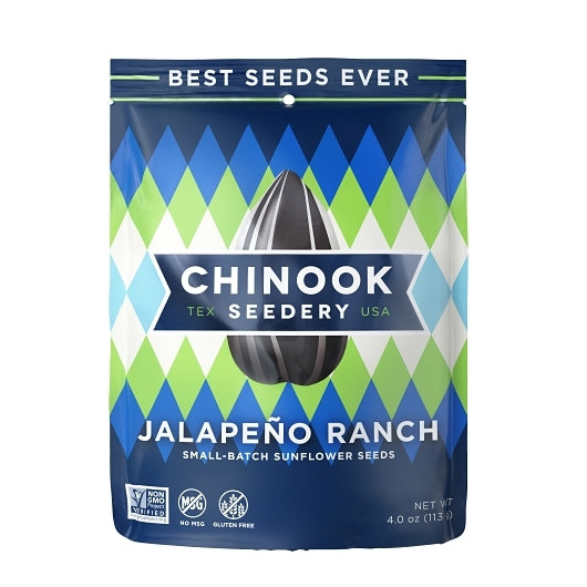 Chinook Seedery Jalapeno Ranch Sunflower Seeds, 12 x 4 oz Case - Nuts & Seeds