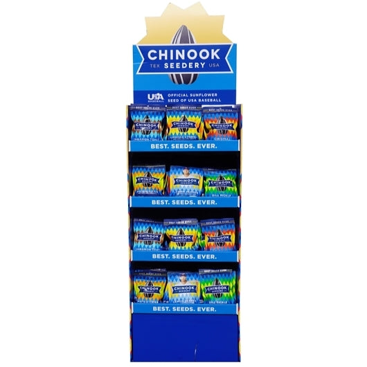 Chinook Seedery Sunflower Seed 6 Flavor Power Wing Shipper, 1 x 72 ct Case - Nuts & Seeds