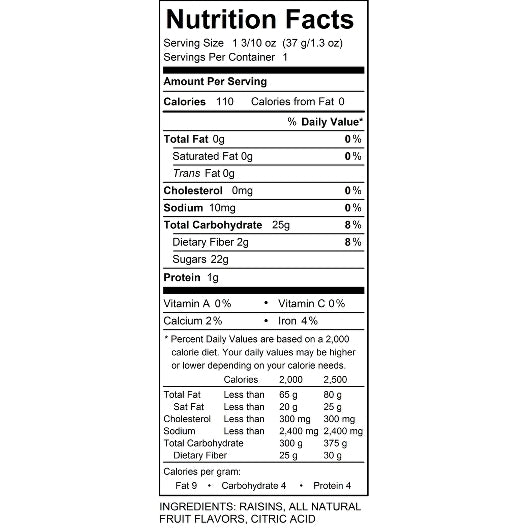 Amazin Raisin Flavor Orange Infused Raisin, 250 x 1.3 oz Case - Dried Fruit & Fruit Snacks