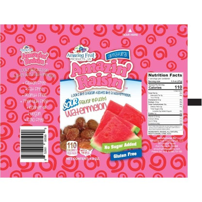 Amazin Raisin Watermelon Infused Raisin, 250 x 1.3 oz Case - Dried Fruit & Fruit Snacks