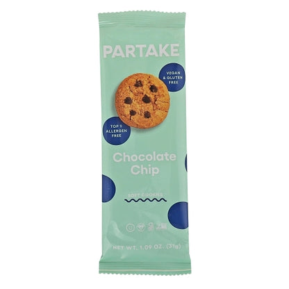 Partake Foods Soft Baked Chocolate Chip Cookies Snack Pack, 24 x 1 oz Case - Bakery & Desserts