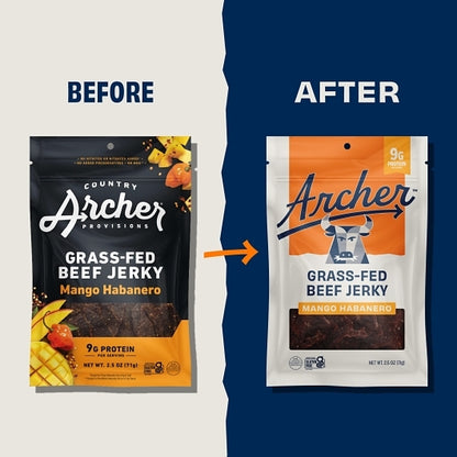 County Archer Jerky Gluten-Free Mango Habanero Grass-Fed Beef Jerky, 12 x 2.5 oz Case - DOT product image 6