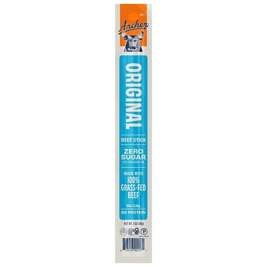 Country Archer Jerky Co Original Grass-Fed Beef Sticks, 6 x 18 x 1 oz Case - Meat Snacks
