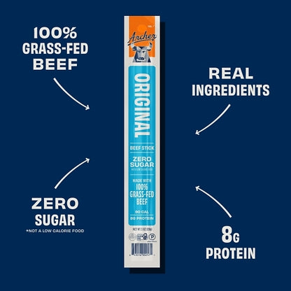 Country Archer Jerky Co Original Grass-Fed Beef Sticks, 6 x 18 x 1 oz Case - DOT product image 4