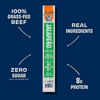 Country Archer Jerky Co Jalapeno Grass-Fed Beef Sticks, 6 x 18 x 1 oz Case - DOT product image 5
