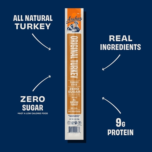 Country Archer Jerky Co Zero Sugar Original Turkey Sticks, 6 x 18 x 1 oz Case - DOT product image 5