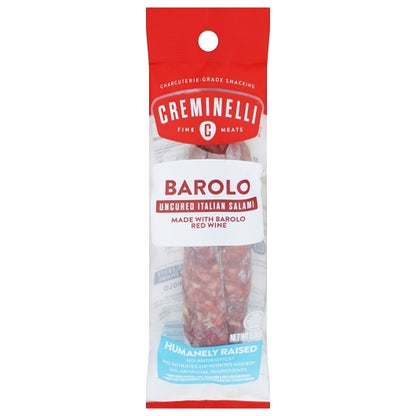 Creminelli Fine Meats Barolo Uncured Italian Salami Made With Barolo Red Wine, 9 x 1 each Case - Frozen Meat & Seafood