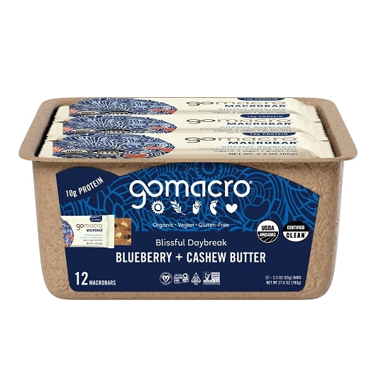 Gomacro Blueberry & Cashew Butter Bar Master Case, 12 x 1 ct Case - Nuts & Seeds - image 2