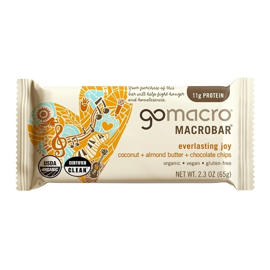 Gomacro Coconut & Almond Butter & Chocolate Chips Bar, 12 x 1 each Case - Candy & Confections