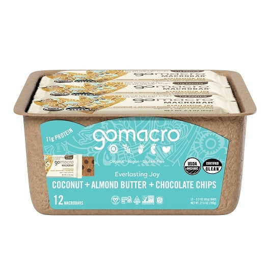 Gomacro Coconut & Almond Butter & Chocolate Chips Bar, 12 x 1 each Case - Candy & Confections - image 2