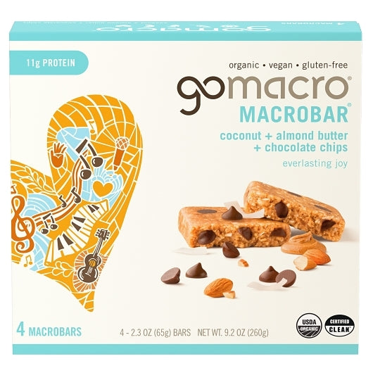 Gomacro Coconut & Almond Butter & Chocolate Chips Multipack, 7 x 9.2 oz Case - Candy & Confections