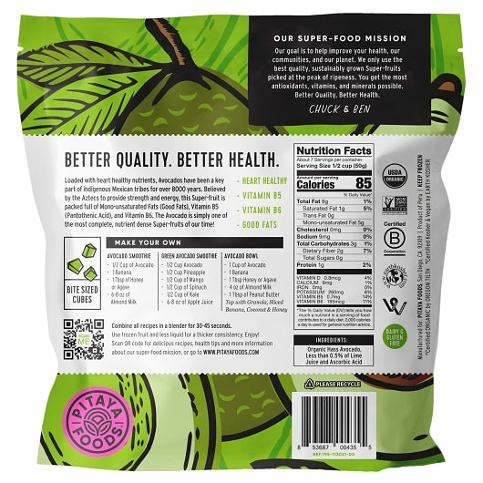 Pitaya Plus ORGANIC AVOCADO PIECES, 8 x 12 oz Case - DOT product image 2