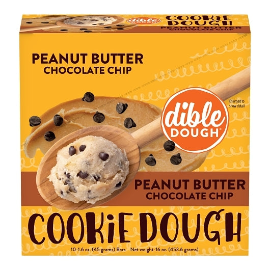 Dible Dough Shelf Stable Peanut Butter Cookie Dough Bar, 2 x 10 x 1.6 oz Case - Bakery & Desserts - image 2