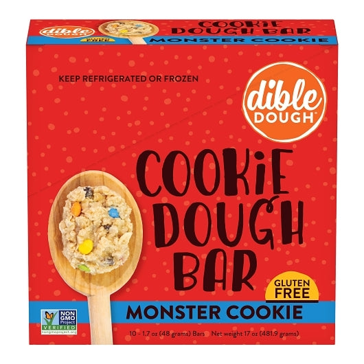 Dible Dough Refrigerated Monster Cookie Dough Bar, 2 x 10 x 1.7 oz Case - Bakery & Desserts - image 2