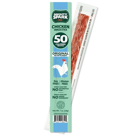 Mighty Spark Original Chicken Snack Sticks, 4 x 18 x 1 oz Case - Meat Snacks