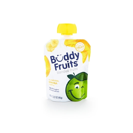 Buddy Fruits Apple & Banana Blended Fruit, 18 x 3.2 oz Case - Dried Fruit & Fruit Snacks