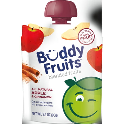 Buddy Fruits Apple & Cinnamon Puree, 18 x 3.2 oz Case - Dried Fruit & Fruit Snacks
