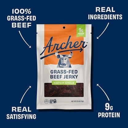 Country Archer Jerky Co Hatch Chile Grass-Fed Beef Jerky, 12 x 2.5 oz Case - DOT product image 5