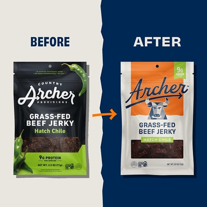 Country Archer Jerky Co Hatch Chile Grass-Fed Beef Jerky, 12 x 2.5 oz Case - DOT product image 6