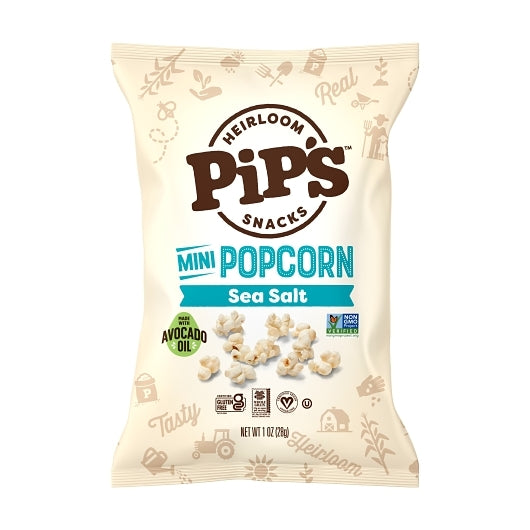 Pips Heirloom Snacks Pipcorn Heirloom Sea Salt Popcorn, 24 x 1 oz Case - DOT product image 7
