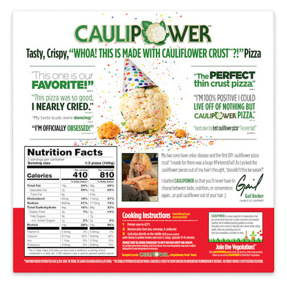Caulipower Gluten-Free All Natural Uncured Pepperoni Cauliflower Crust Pizza, 8 x 11.3 oz Case - DOT product image 6