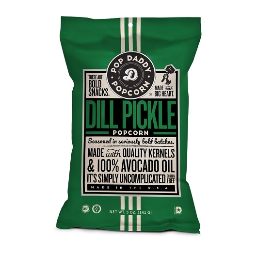 Pop Daddy Dill Pickle, 12 x 5 oz Case - Popcorn, Pretzels & Snack Mix