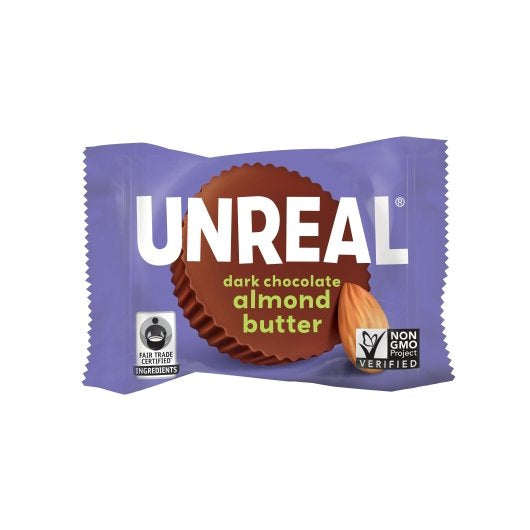 Unreal Candy Dark Chocolate Almond Butter Cup Caddy Case, 6 x 40 x 0.5 oz Case - Candy & Confections