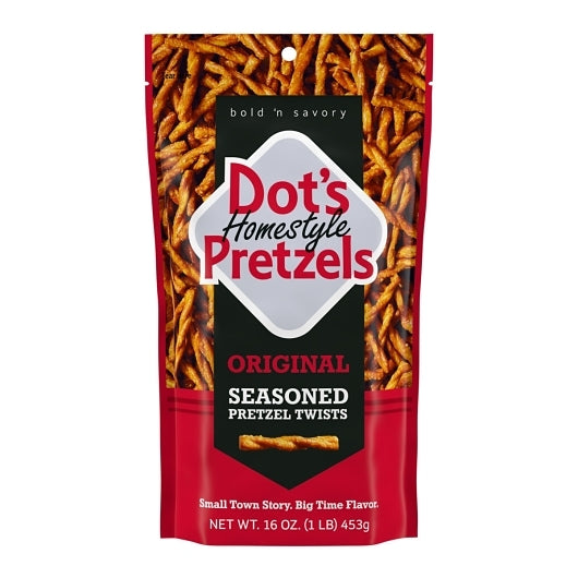 Dot's Homestyle Pretzels Original Seasoned Pretzel Twists Case, 10 x 16 oz Case - Popcorn, Pretzels & Snack Mix