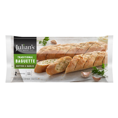 Julians Butter and BUTTER & GARLIC BAGUETTE - Traditional (Twin Packs), 12 x 12.35 oz Case - DOT product image 3