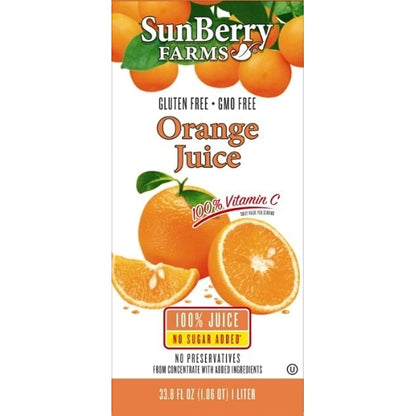 Sunberry Farms ORANGE JUICE 100%, 12 x 33.8 fl oz Case - DOT product image 4