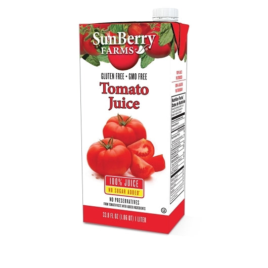 Sunberry Farms TOMATO JUICE 100%, 12 x 33.8 fl oz Case - DOT product image 2