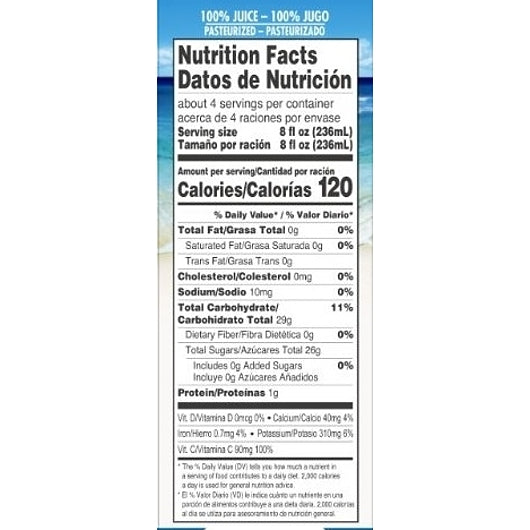 Sunberry Farms PINEAPPLE JUICE 100%, 12 x 33.8 fl oz Case - DOT product image 2