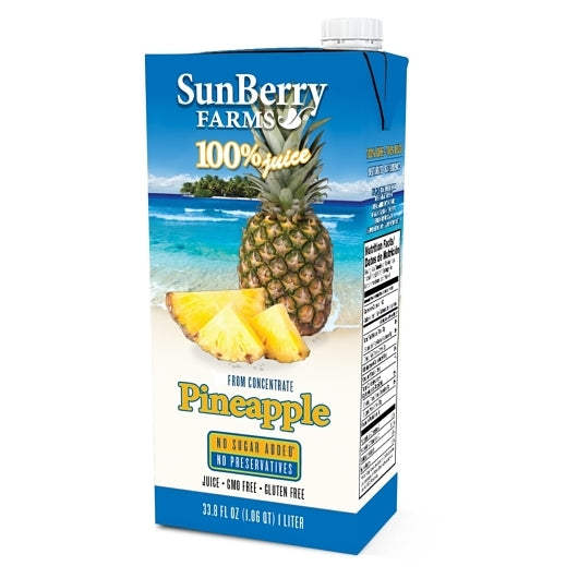Sunberry Farms PINEAPPLE JUICE 100%, 12 x 33.8 fl oz Case - DOT product image 4