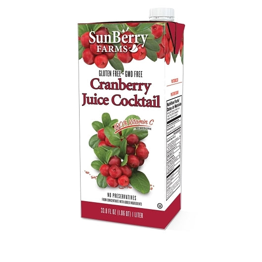 Sunberry Farms CRANBERRY COCKTAIL JUICE, 12 x 33.8 fl oz Case - DOT product image 3