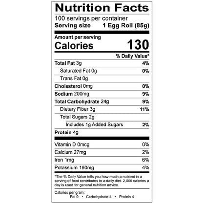 Green Dragon Whole Grain Vegetable Egg Rolls, 100 x 1 PC Case - DOT product image 5