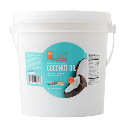BetterBody Foods Organic Naturally Refined Coconut Oil, 1 x 1 GA Case - Pantry Ingredients