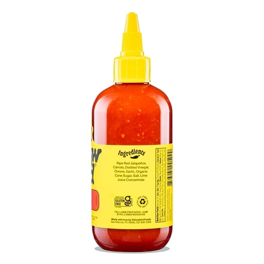 Yellowbird Condiment Sauce Jalapeno Hot Sauce Bottle, 6 x 9.8 oz Case - Ingredients label