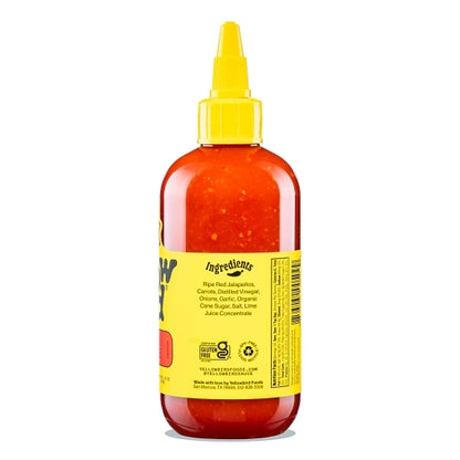 Yellowbird Condiment Sauce Jalapeno Hot Sauce Bottle, 6 x 9.8 oz Case - Ingredients label