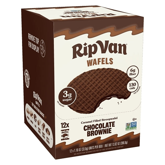 Rip Van Low Sugar Chocolate Brownie Wafels, 4 x 12 x 1.16 oz Case - DOT product image 7