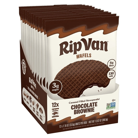 Rip Van Low Sugar Chocolate Brownie Wafels, 4 x 12 x 1.16 oz Case - DOT product image 8