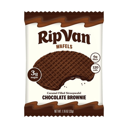 Rip Van Low Sugar Chocolate Brownie Wafels, 4 x 12 x 1.16 oz Case - DOT product image 3