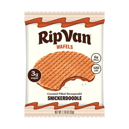 Rip Van Low Sugar Snickerdoodle Wafels, 4 x 12 x 1.16 oz Case - Bakery & Desserts